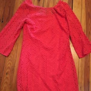 Lilly Pulitzer coral crocheted dress